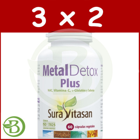 Pack 3x2 Metal Detox Plus 60 Cápsulas Sura Vitasan