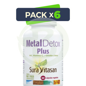 Pack 6x Metal Detox Plus 60 Cápsulas Sura Vitasan