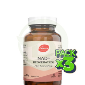 Pack 3x Nad+ Resveratrol 60 Cápsulas el Granero