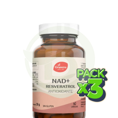 Pack 3x Nad+ Resveratrol 60 Cápsulas el Granero