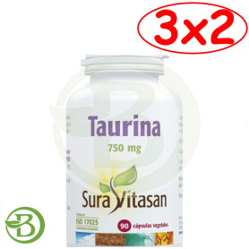 Pack 3x2 Taurina 750Mg 90 Cápsulas Sura Vitasan