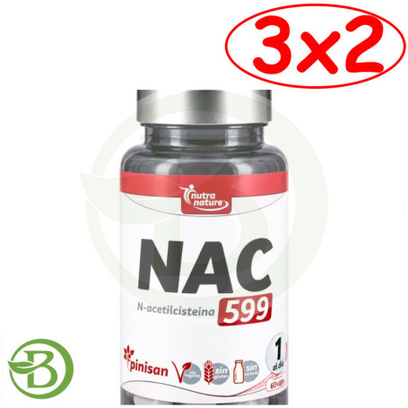 Pack 3x2 Nac (N-Acetilcisteína) 60 Cápsulas Pinisan