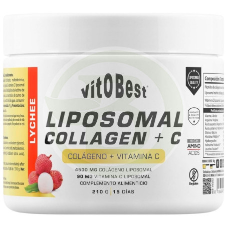 Liposomal Collagen + Vitamina C Sabor Lichi 210G Vit.o.best