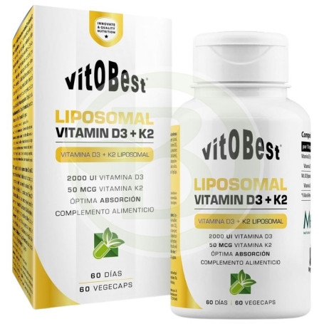 Liposomal Vitamin D3 + K2 60 Cápsulas Vegetales Vit.o.best