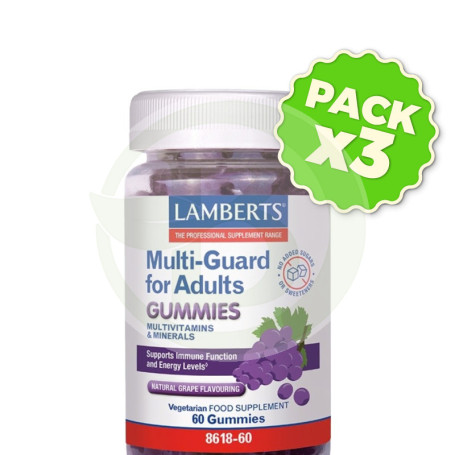 Pack 3x Multi Guard Adultos 60 Gummies Lamberts