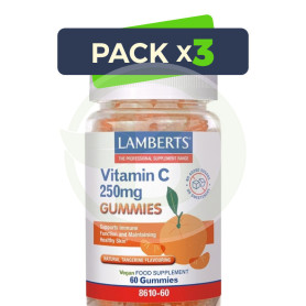 Pack 3x Vitamina C 250Mg 60 Gummies Lamberts