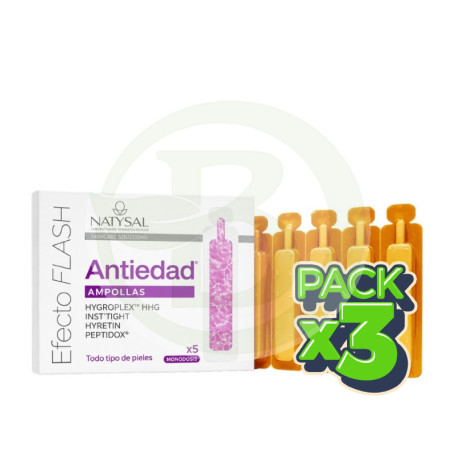 Pack 3x Ampollas Efecto Flash Antiedad 5 Monodosis Natysal