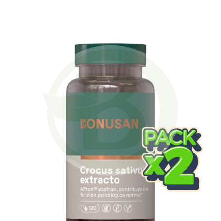 Pack 2x Crocus Sativus Extracto 120 Cápsulas Bonusan