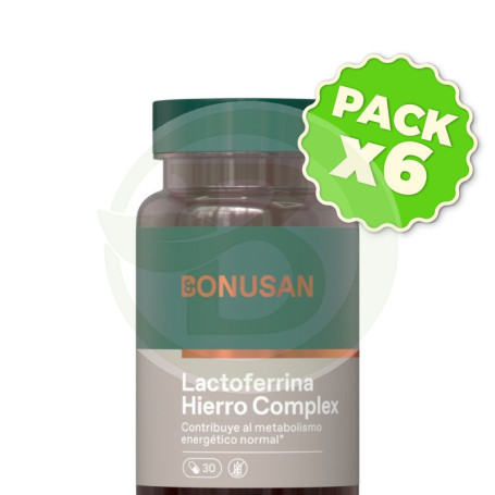 Pack 6x Lactoferrina Hierro Complex 30 Cápsulas Bonusan