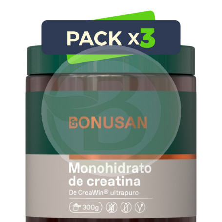 Pack 3x Monohidrato De Creatina 300G Bonusan