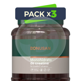 Pack 3x Monohidrato De Creatina 650G Bonusan