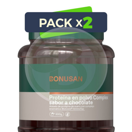 Pack 2x Proteína en Polvo Complex Sabor Chocolate 500G Bonusan