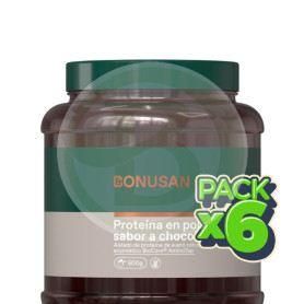 Pack 6x Proteína en Polvo Complex Sabor Chocolate 500G Bonusan