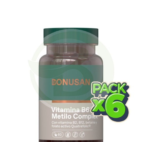 Pack 6x Vitamina B6 Metilo Complex 60 Cápsulas Bonusan