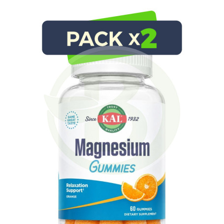 Pack 2x Citrato De Magnesio 60 Gominolas Kal