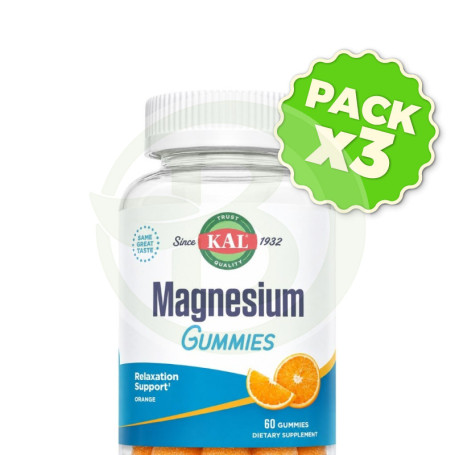 Pack 3x Citrato De Magnesio 60 Gominolas Kal