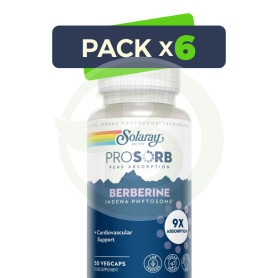 Pack 6x Prosorb Berberine 30 Cápsulas Vegetales Solaray