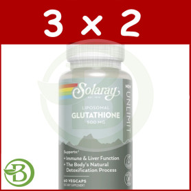 Pack 3x2 Glutation Liposomal 500Mg 60 Cápsulas Vegetales Solaray