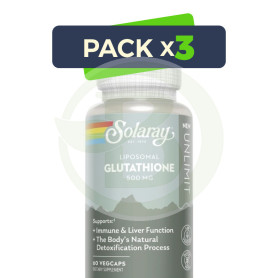 Pack 3x Glutation Liposomal 500Mg 60 Cápsulas Vegetales Solaray