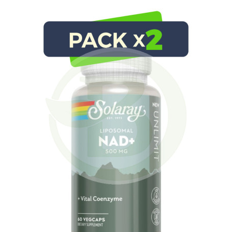 Pack 2x Nad+ Liposomal 500Mg 60 Cápsulas Vegetales Solaray