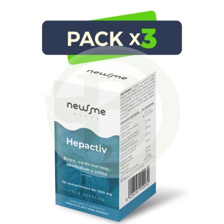 Pack 3x Hepactiv 30 Comprimidos 1250Mg. Herbora