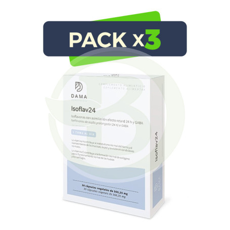 Pack 3x Isoflav24 30 Cápsulas Vegetales Herbora