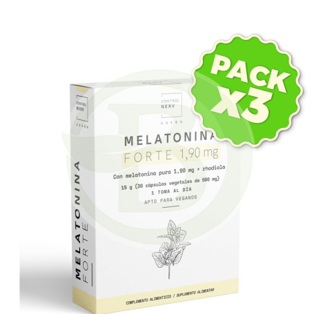 Pack 3x Melatonina Forte 1,9Mg. 30 Cápsulas Herbora