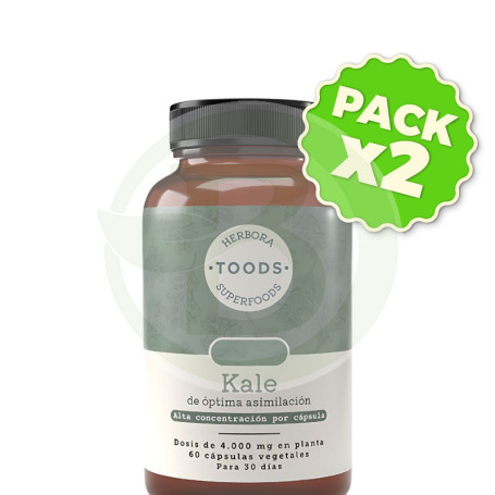 Pack 2x Kale 720Mg 60 Cápsulas Vegetales Herbora