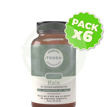 Pack 6x Kale 720Mg 60 Cápsulas Vegetales Herbora