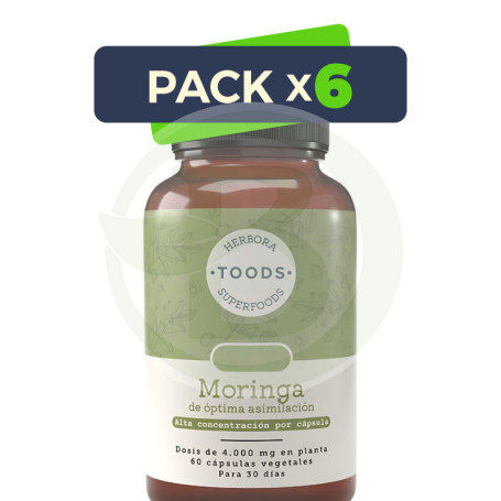 Pack 6x Moringa 720Mg 60 Cápsulas Vegetales Herbora