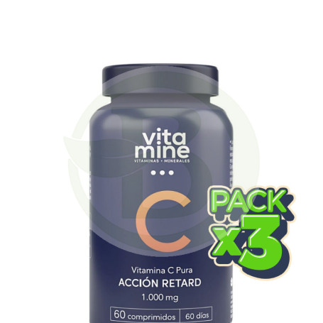Pack 3x Vitamina C Pura 1000Mg 60 Comprimidos Herbora