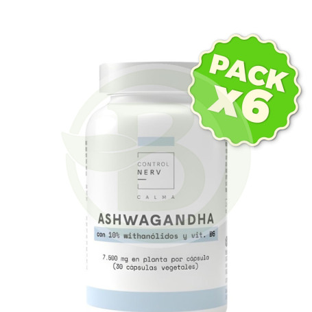 Pack 6x Ashwagandha 30 Cápsulas Vegetales Herbora