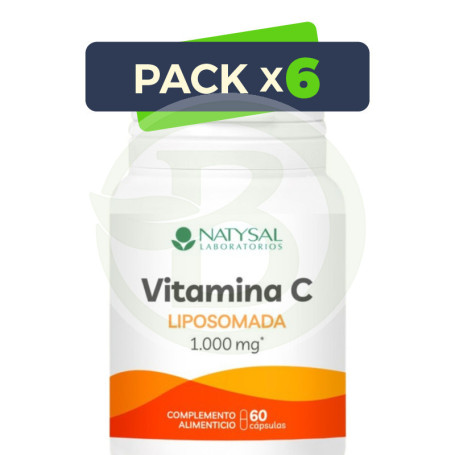 Pack 6x Vitamina C Liposomada 1000Mg 60 Cápsulas Natysal
